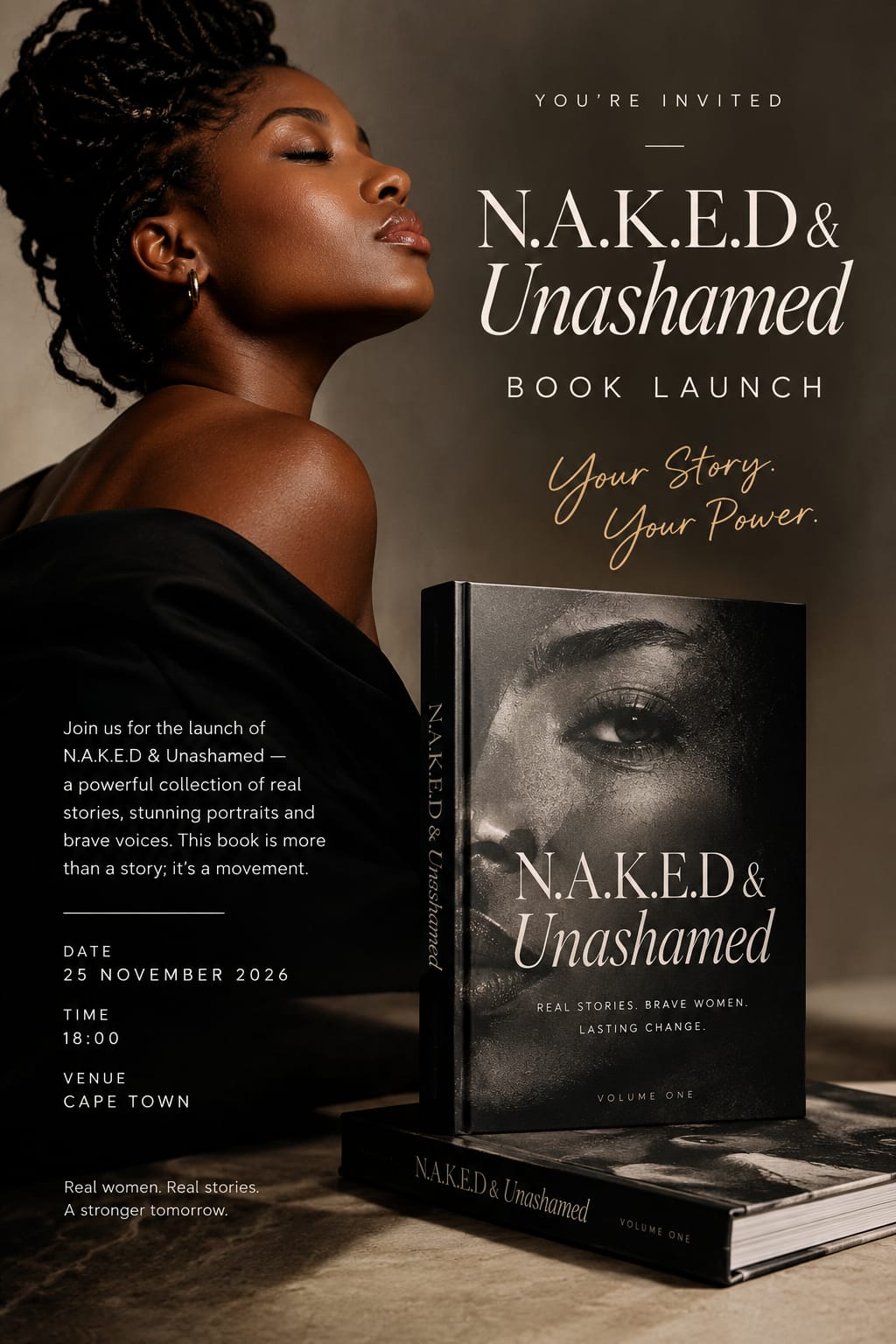 N.A.K.E.D & Unashamed Cape Town book launch invitation